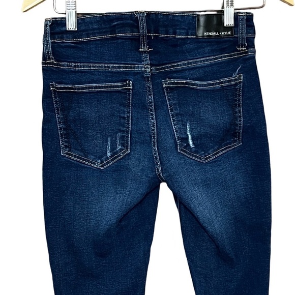 Kendall + Kylie Ultra Babe Skinny Jeans 25 Dark Wash Blue Distressed - Picture 9 of 16